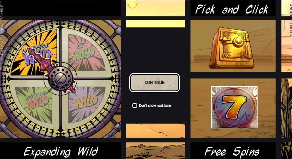 Wild Wild West: The Great Train Heist Slots Features