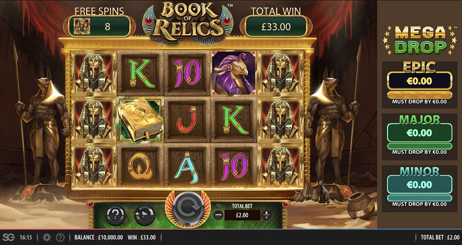 Book of Relics Mega Drop Slot Gameplay