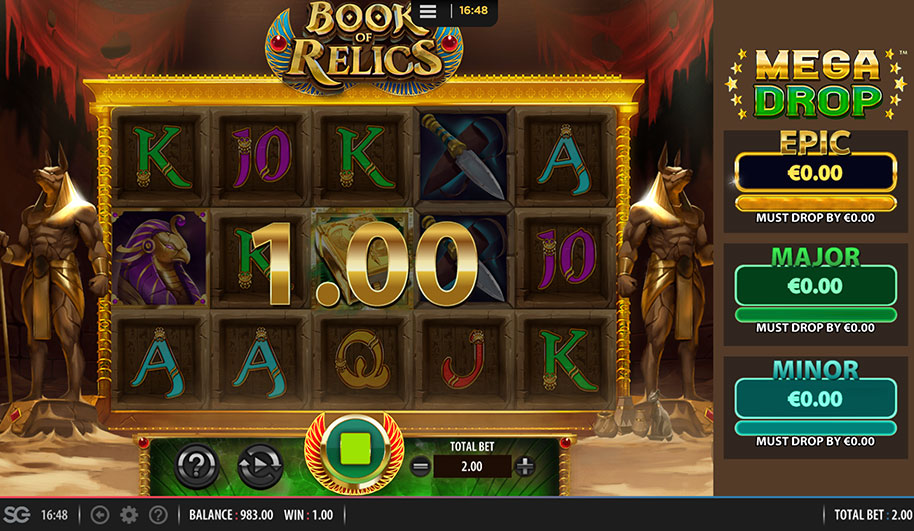 Book of Relics Mega Drop Slots Win