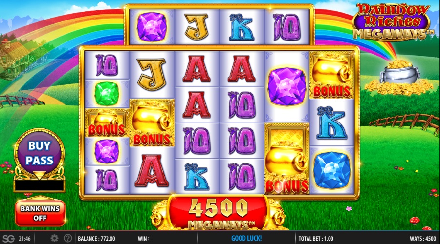 Rainbow Riches Megaways Slots Reels