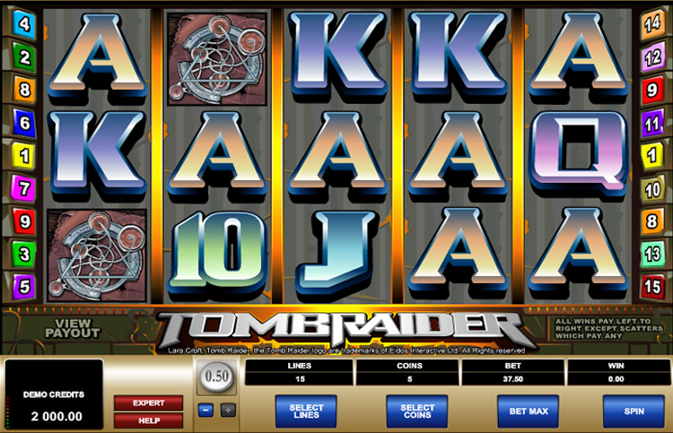 Tomb Raider Slots Gameplay